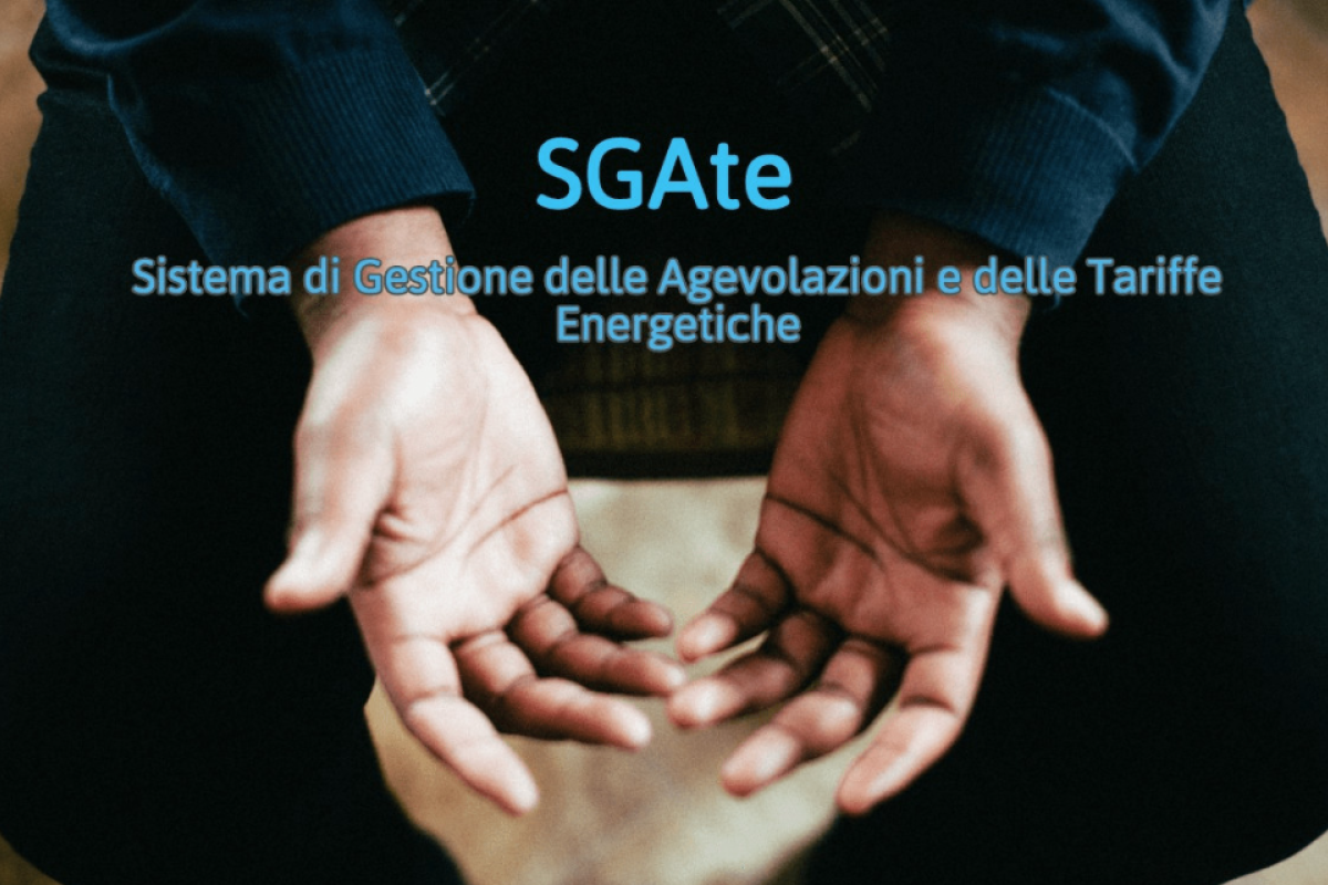 Locandina SGAte Sistema di Gestione delle Agevolazioni e delle Tariffe Energetiche